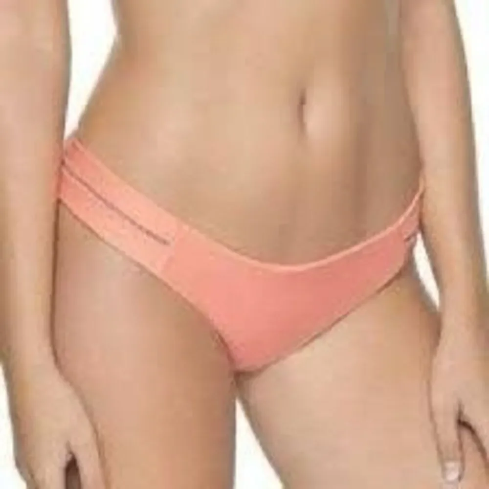 New. Pilyq coral stitched teeny bikini. M-top/L-bottom. Retails $179